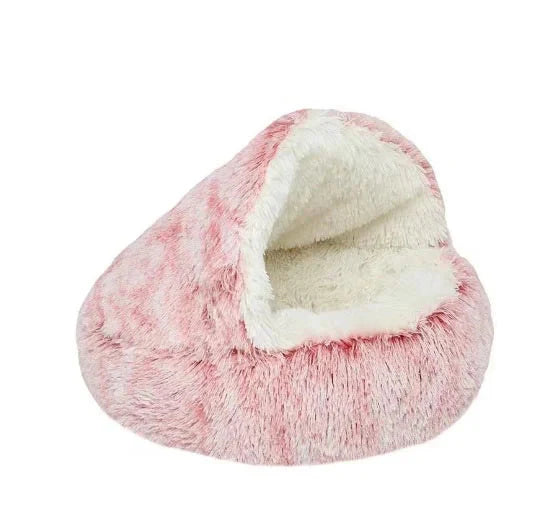 Non-Slip Bottom Round Dog Bed in Plush Fabric