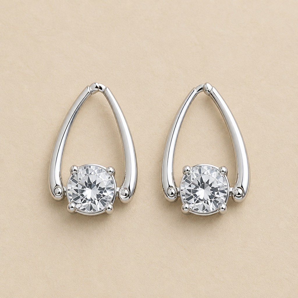 Lumelle™ – Solitaire Crystal Drop Hoop Earrings