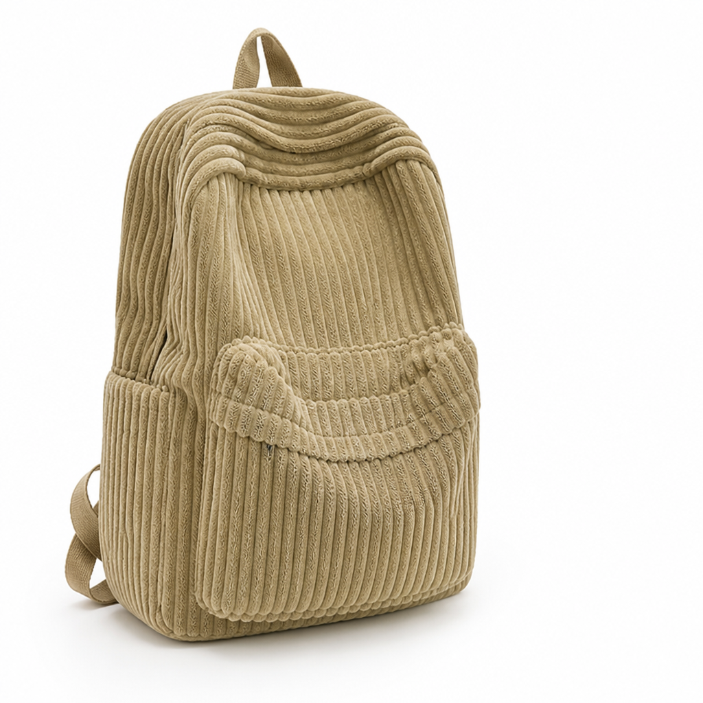 Durable Corduroy Multi-Pocket Backpack (Tablet Sleeve)