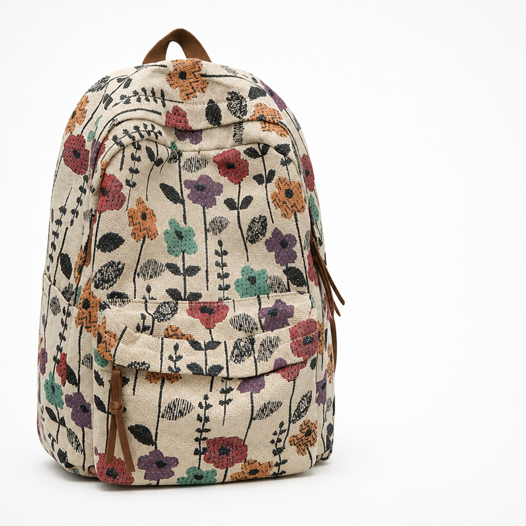 Vintage Floral Large-Capacity Backpack (School & Travel)