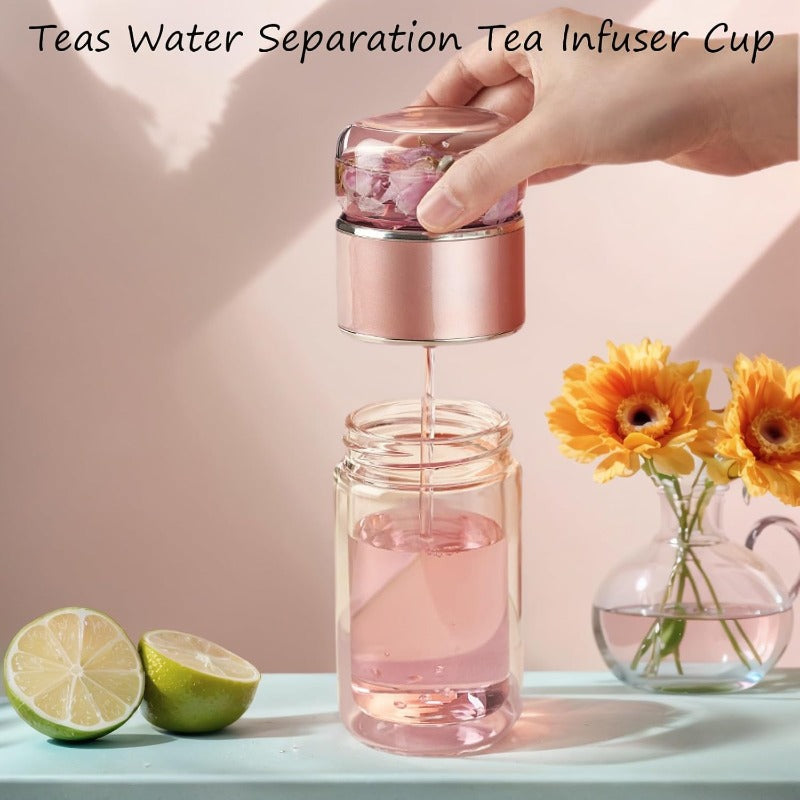 Detachable Filter Glass Bottle for Brewing Tea with Flip Control