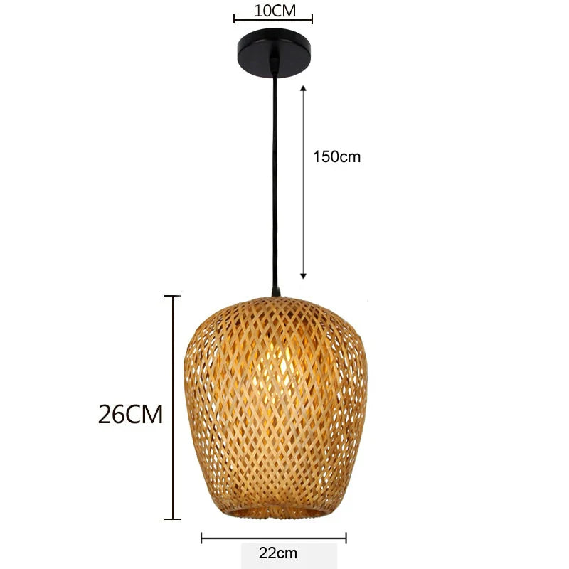 Handcrafted Bamboo Pendant Light – Warm Radiance Through Organic Weave