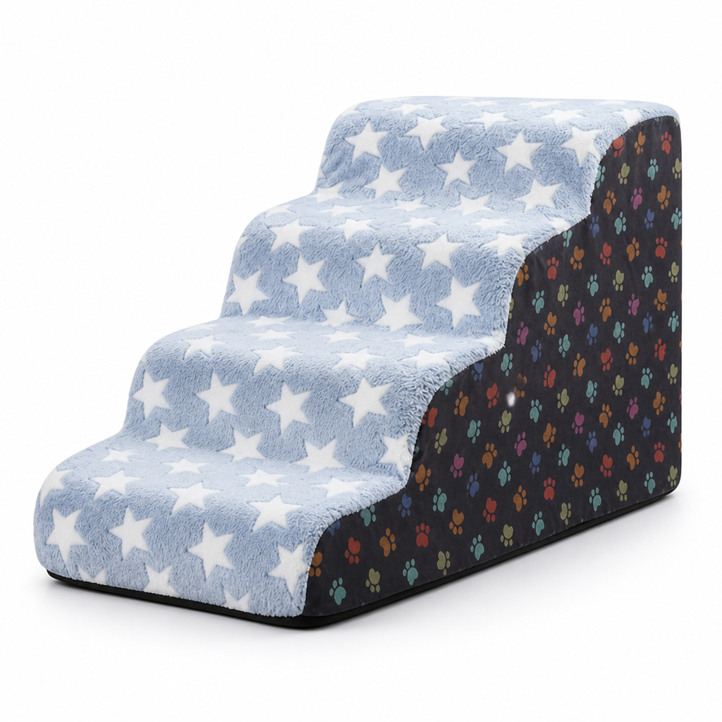 Plush Foam & Non-Slip Pet Stairs (Removable Washable Cover)