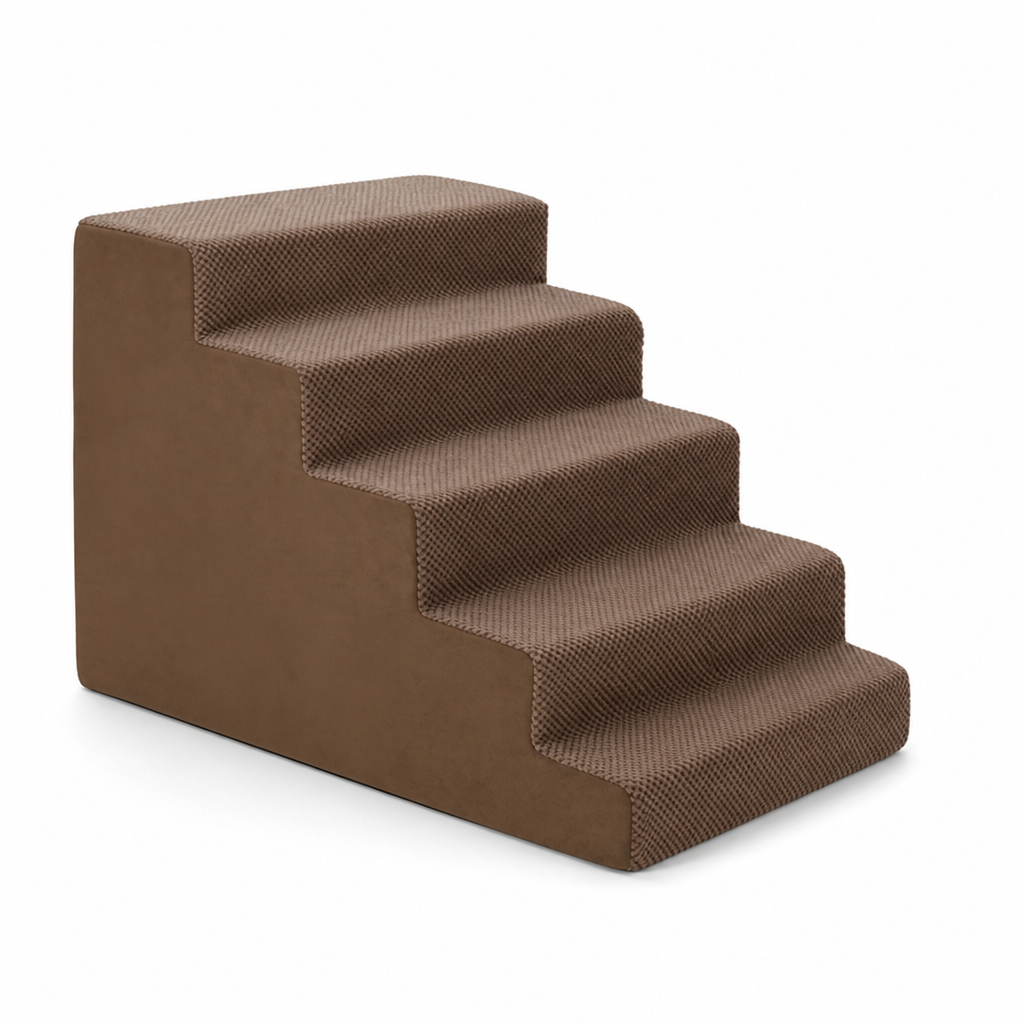 High-Density Memory Foam & Non-Slip Pet Steps (3-5 Steps)