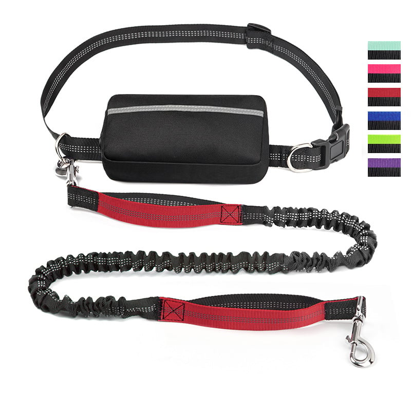 Bungee Dog Leash for Hands-Free Use – Reflective Waist Strap for Running, Hiking, and Walking