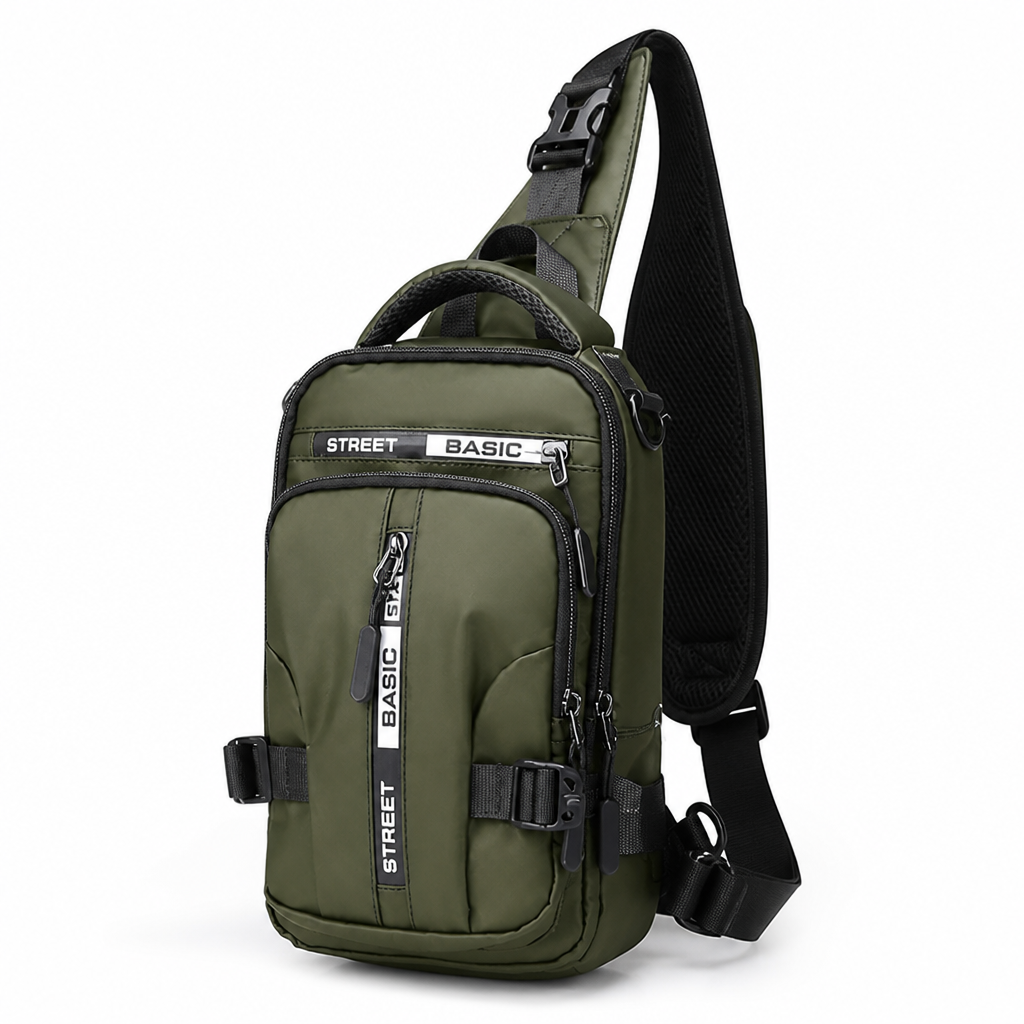 Compact Lightweight Nylon Crossbody Sling Backpack