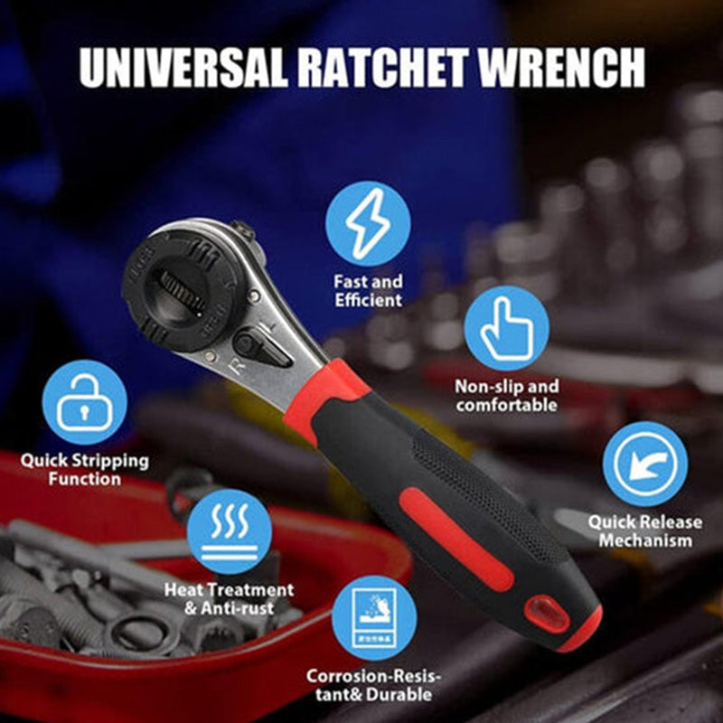 Chrome Vanadium Steel Ratchet Wrench with Adjustable Features