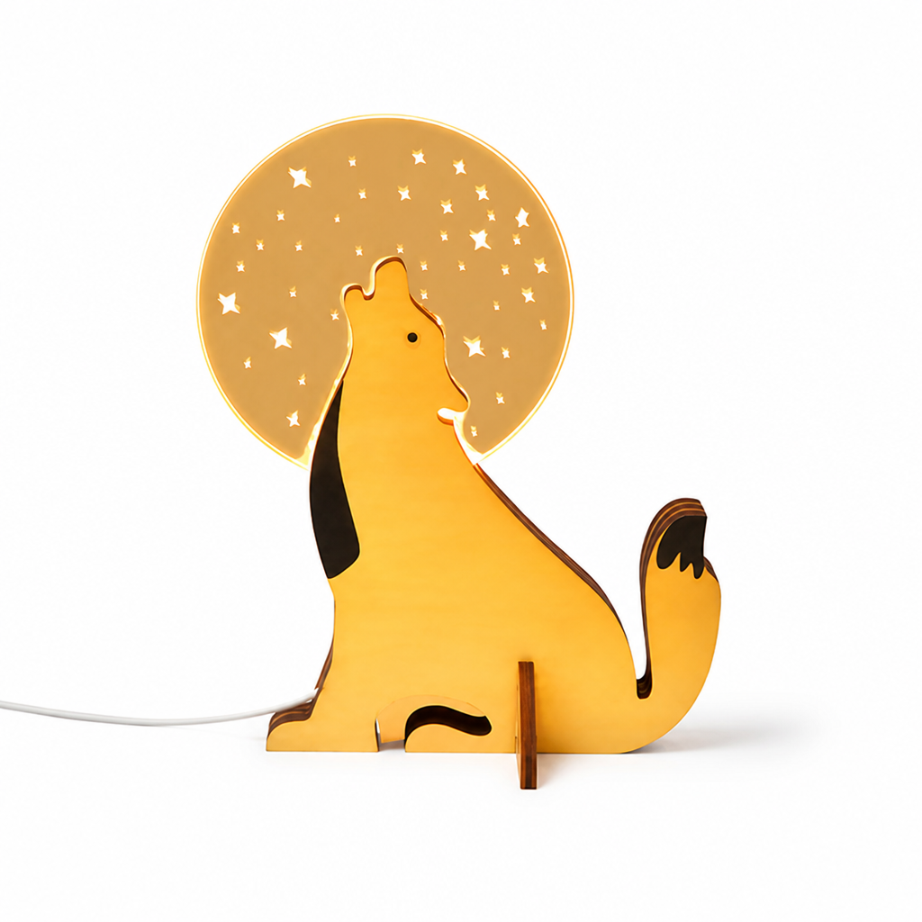 Touch-Operated Soft LED Wooden Animal Table Lamp (USB-Powered)