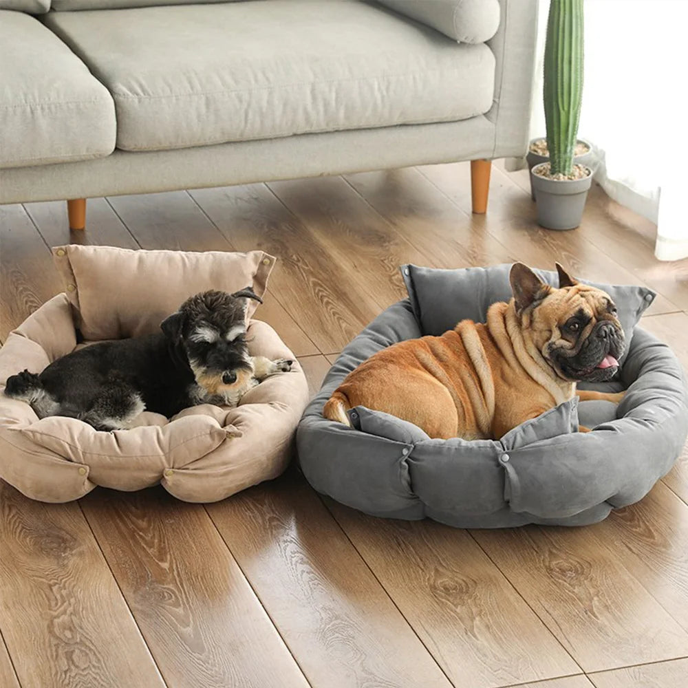 3-in-1 Pet Bed – Lounger, Mat, and Snuggle Cave