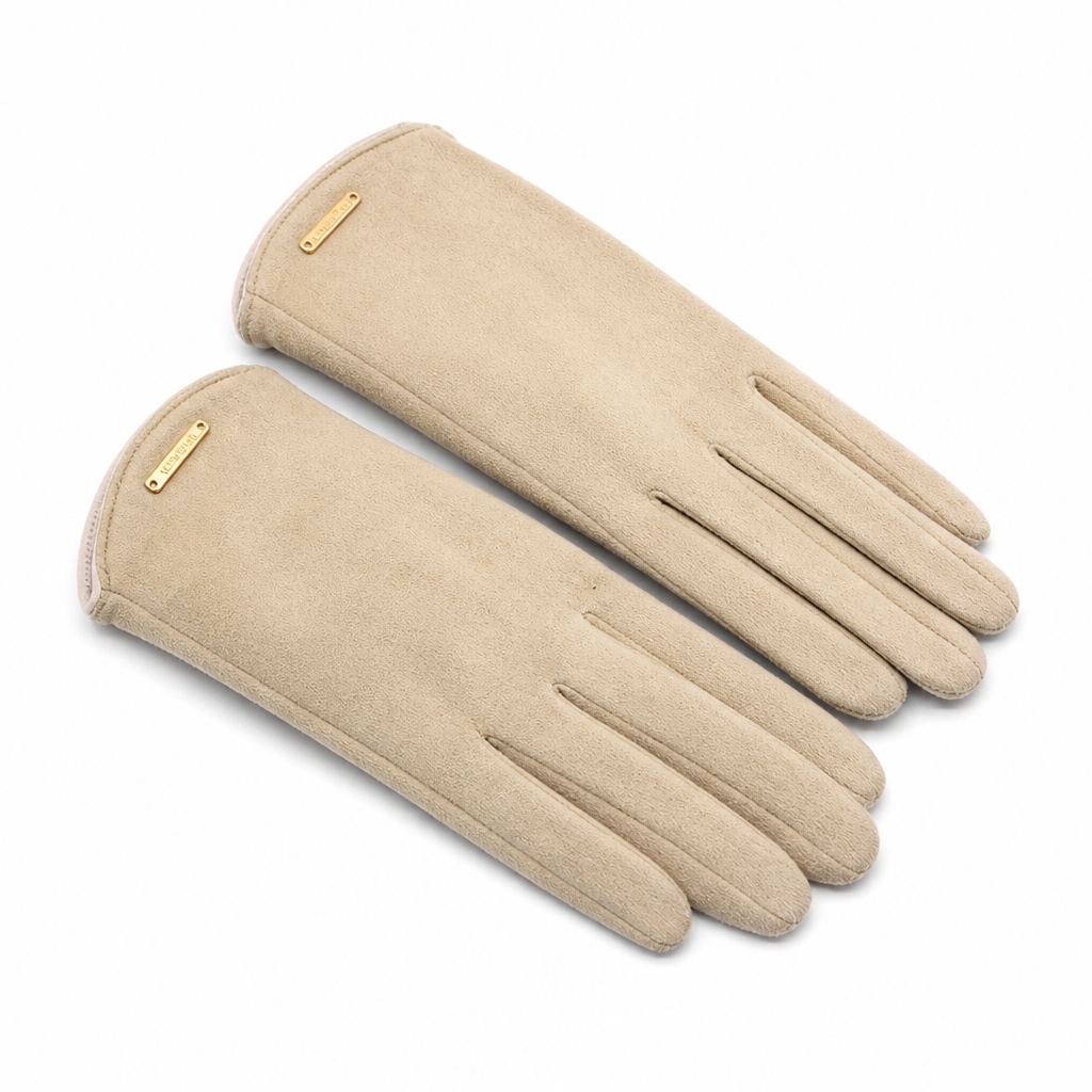 Cashmere-Lined Suede Touchscreen Gloves (One Size)