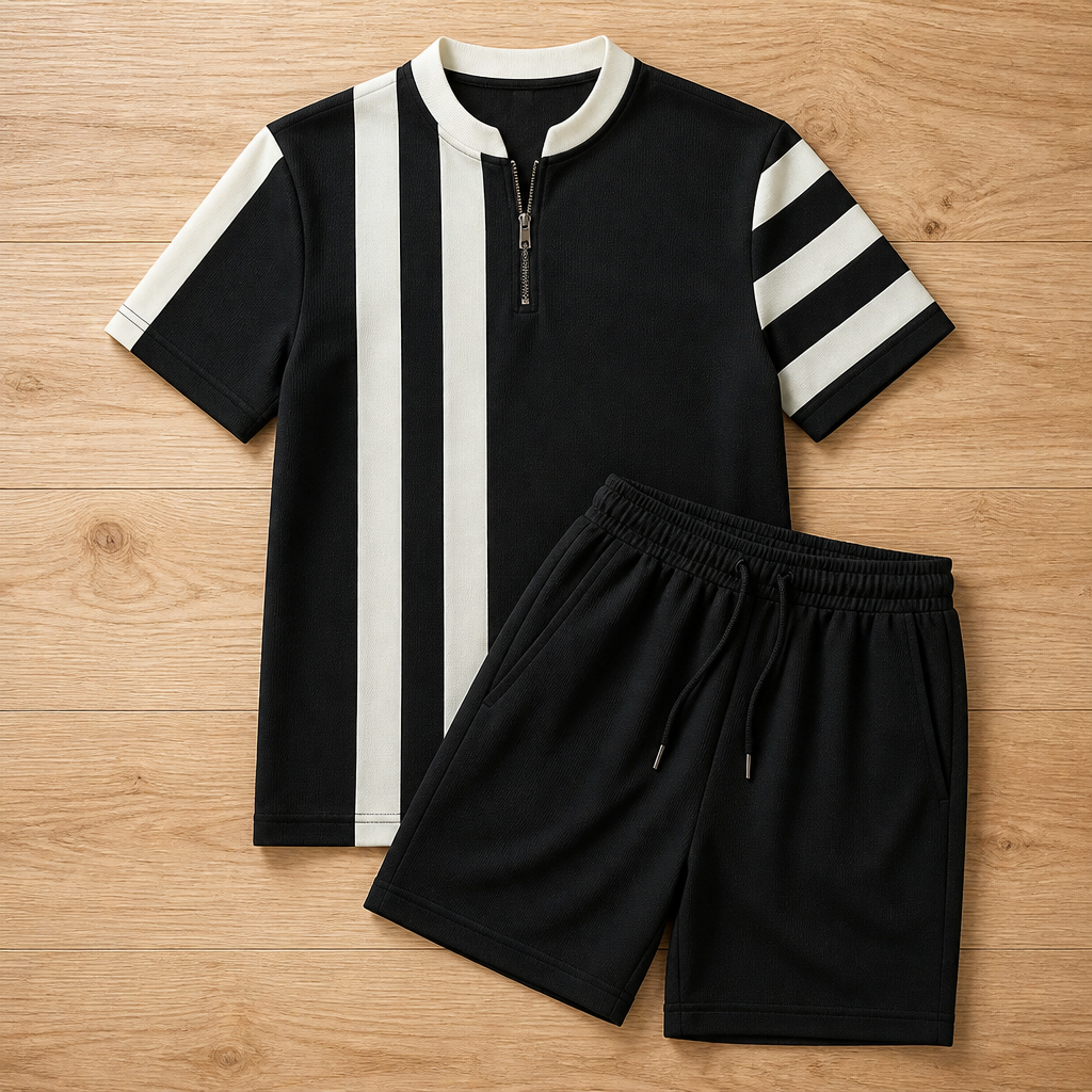 Zip-Collar Shirt & Shorts Set™ — Feel Fresh, Move Freely, Command Every Moment
