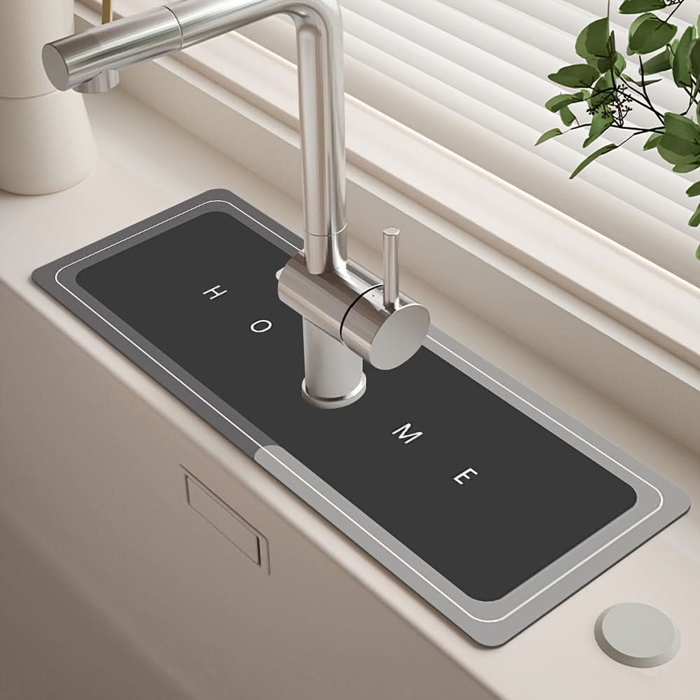 Water-Absorbent Mat for Faucet Splash Protection