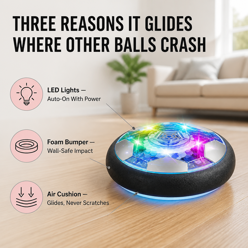 GlideKick™ — Score Indoor Goals Without Marking Floors or Knocking Over Lamps