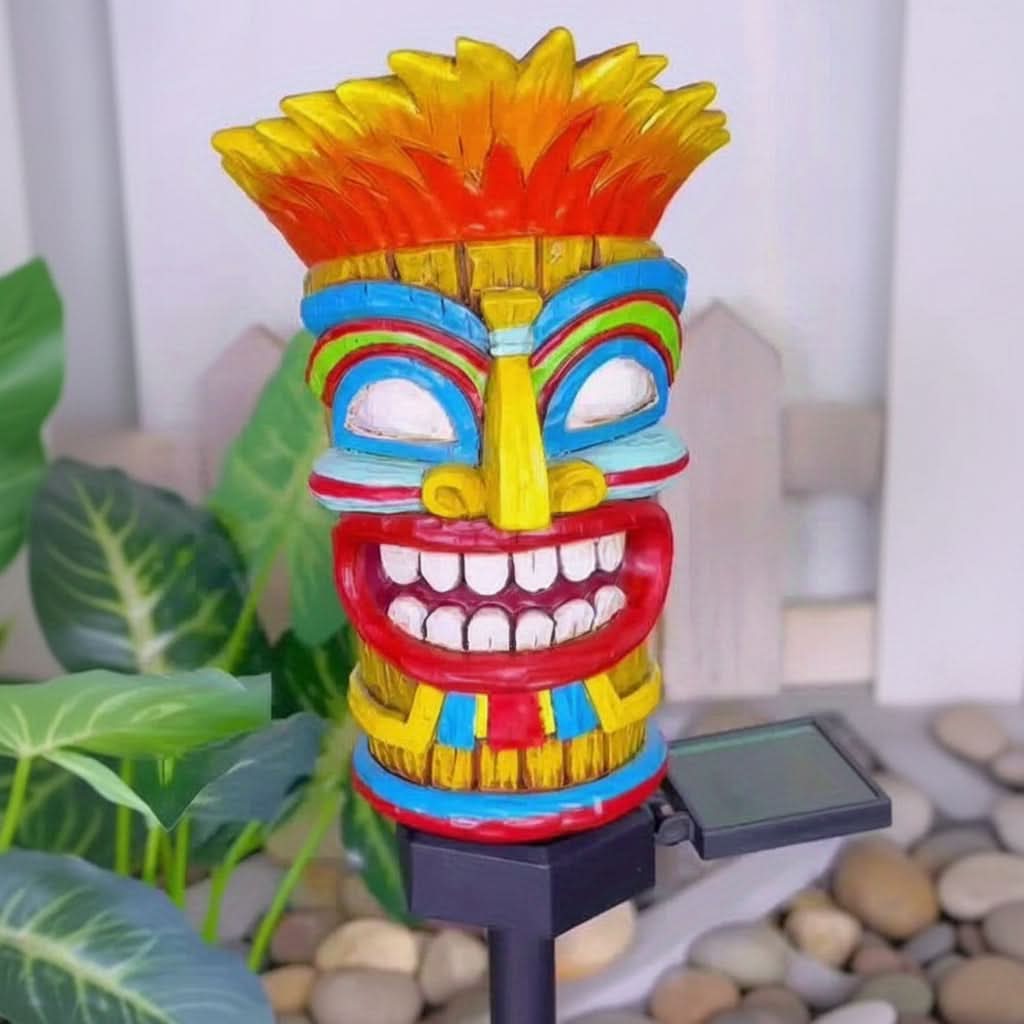 Solar Tiki LED Garden Stake Light for Outdoor Decoration