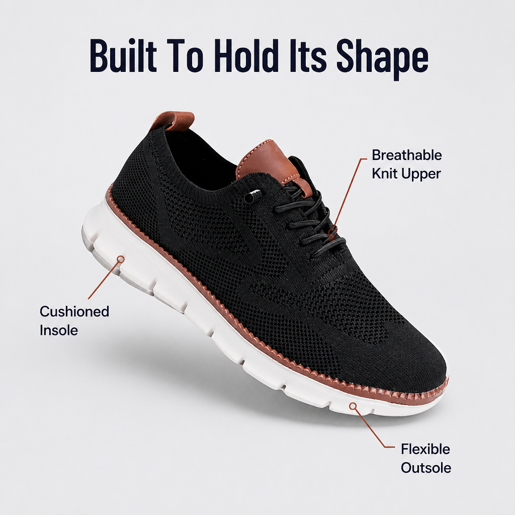 StrideAura™ – Breathable Knit Walking Shoes with Orthopedic Arch Support