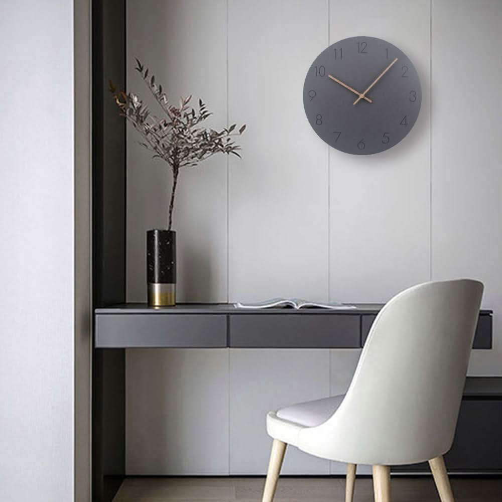 Scandinavian Style Wall Clock – MDF Frame with Walnut Clock Hands