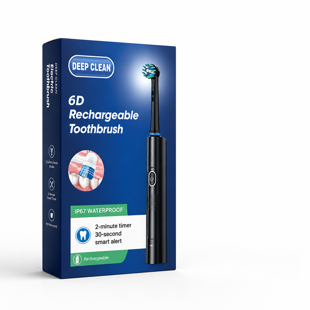Rechargeable Dual-Mode IP67 Waterproof Electric Toothbrush (2-Min Timer)