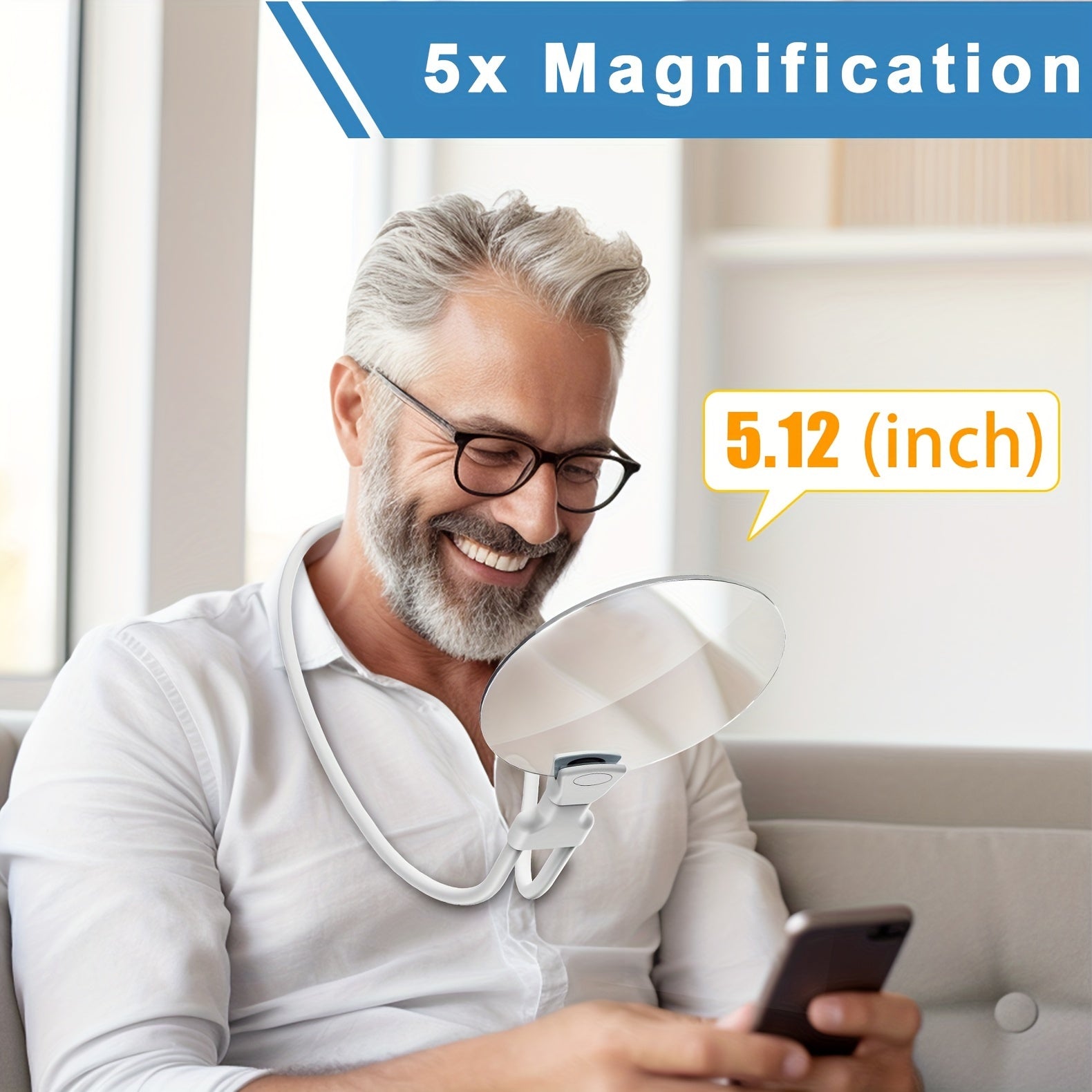 Hands-Free 5X Magnifier for Crafting and Detailed Work