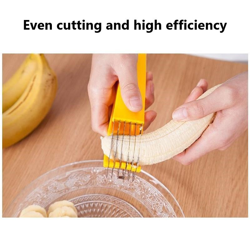 Ergonomic Handheld Slicer for Bananas with Stainless Steel Blades