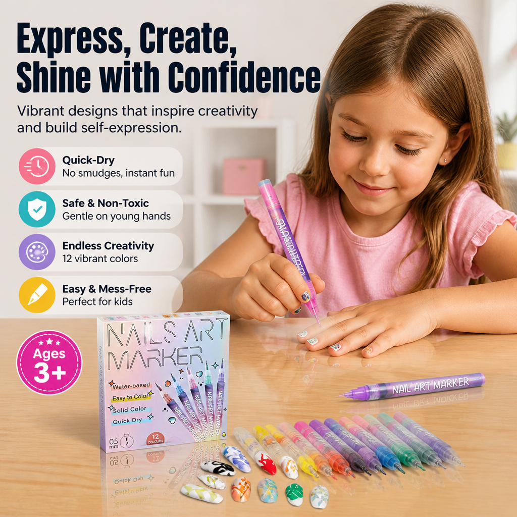 VividHue™ — Spark Your Child’s Bold Creativity with Flawless, Mess-Free Nails