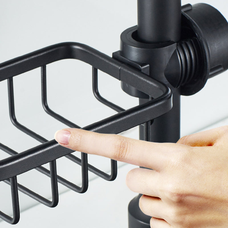 Rustproof Shower Caddy for Soap and Shampoo – Wall-Mounted Aluminum Shelf in Silver or Black