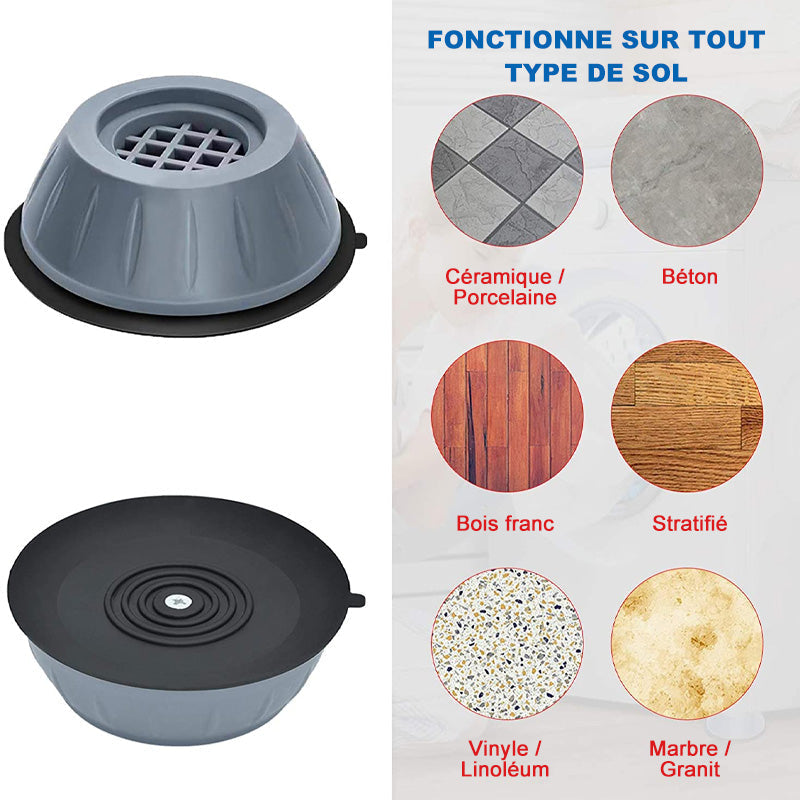 Noise-Reducing Rubber Feet – Anti-Vibration Pads for Washers and Dryers
