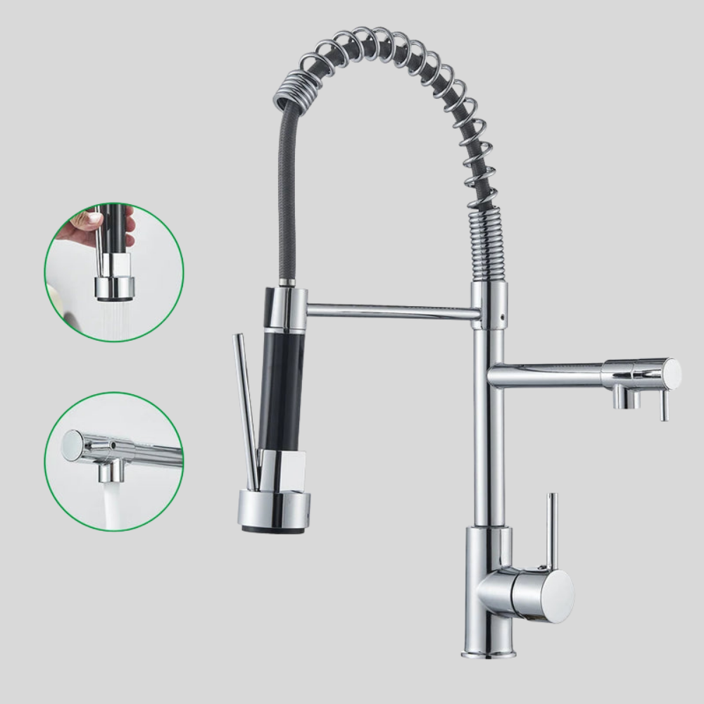 Pull Down Kitchen Faucet with Swivel Spout