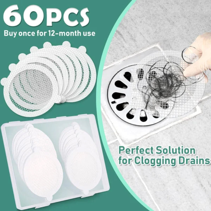 Hair Catcher Stickers for Shower Drains – Prevent Clogs in Bathroom & Kitchen