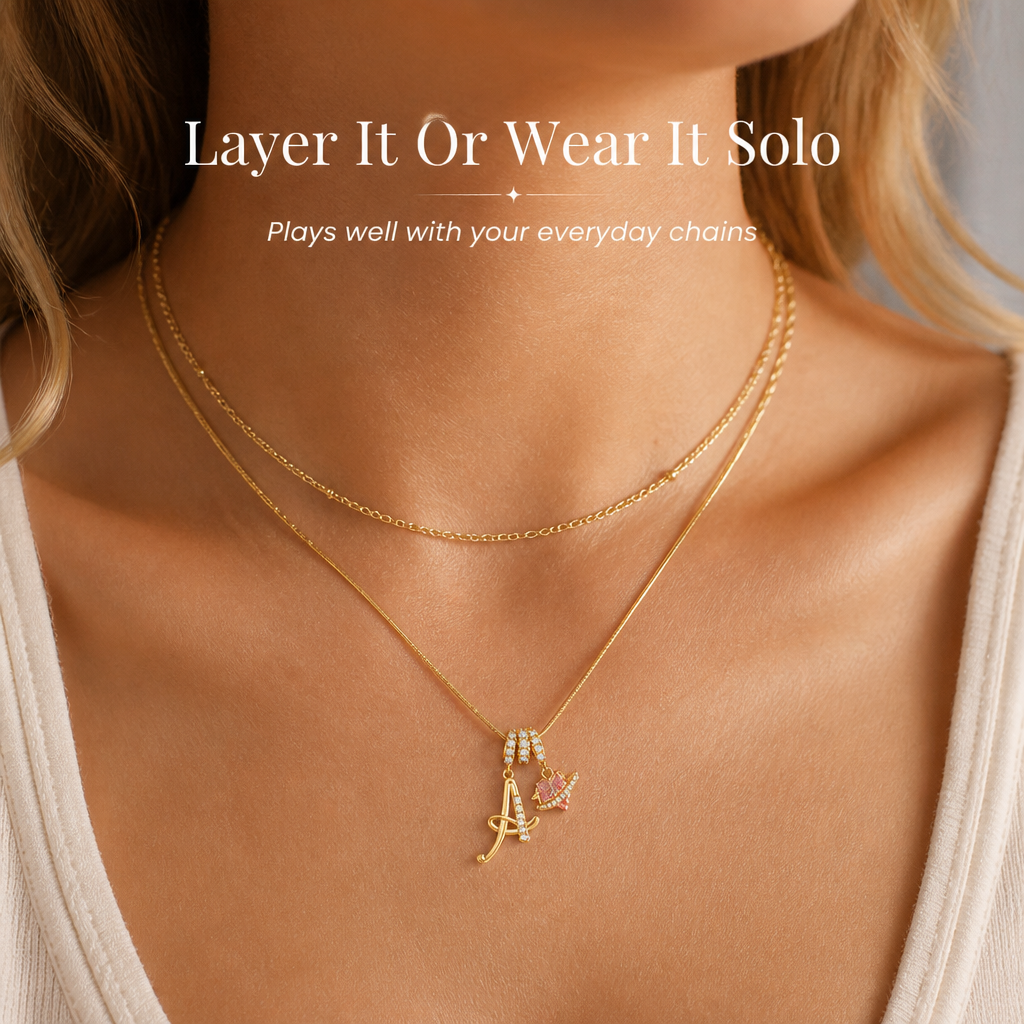 LuminaCharm™ 3-Layer Initial Pendant Necklace — Carry Your Unique Story with Effortless Glam and Confidence
