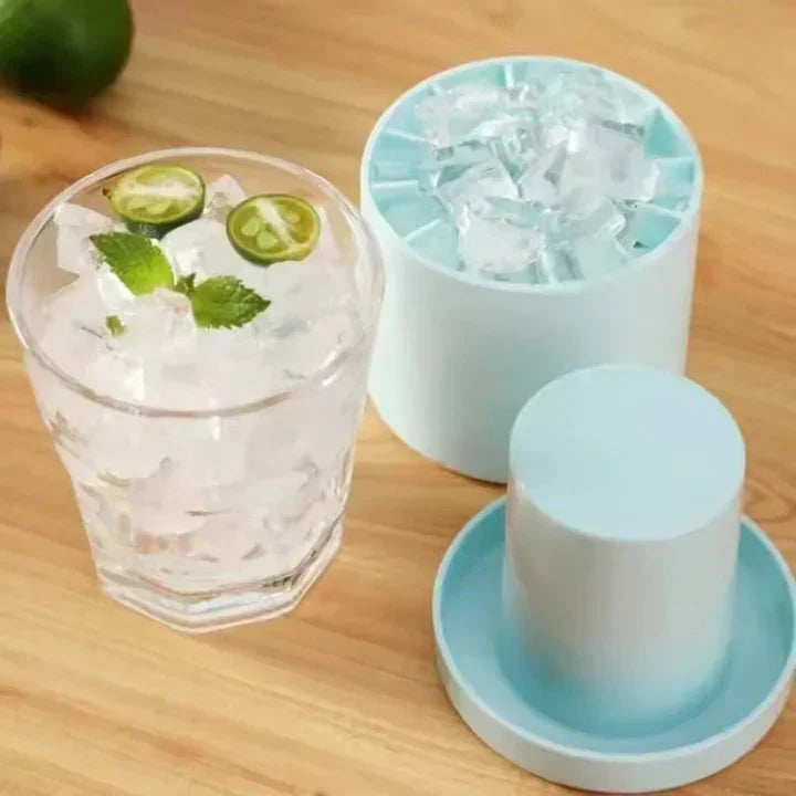 Ice Cube Tray in Silicone with Cover – Makes One Full Cup at a Time
