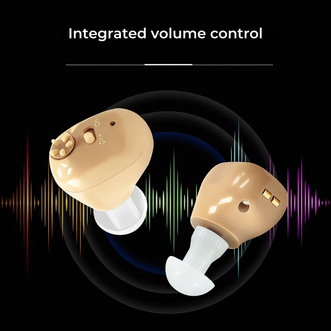 In-Ear Hearing Amplifier for Seniors – Rechargeable with Noise Cancellation