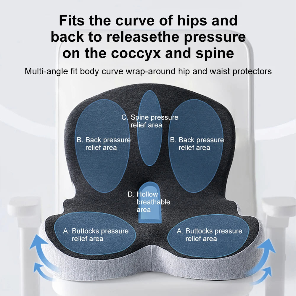 Office Chair Lumbar Support and Memory Foam Cushion for Ergonomic Comfort