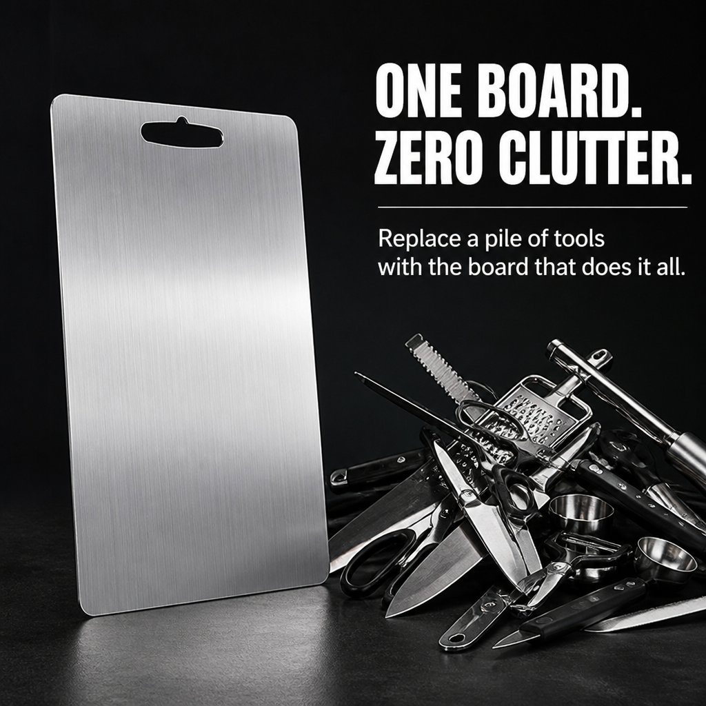 PureCut™ Titanium Cutting Board — Cut Clean, Cook Confident, Live Healthier Every Day