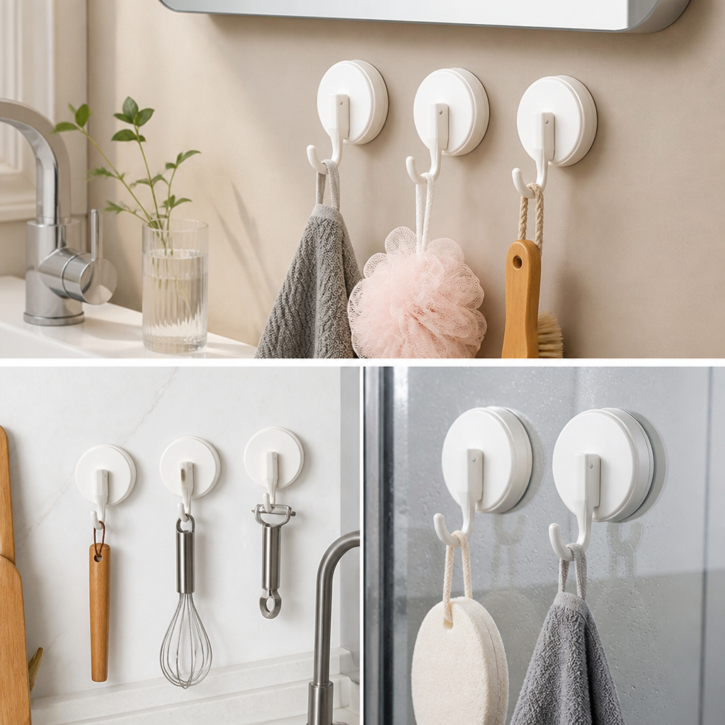 GripEase™ Suction Hooks — Take Control with Damage-Free, Rock-Solid Hanging Power