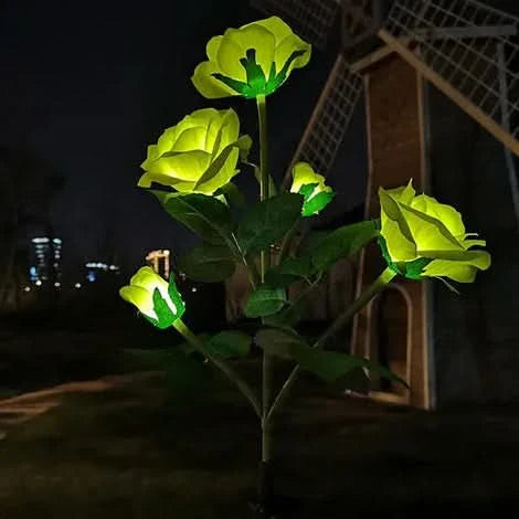 5-Head Solar Garden Flower Lights for Atmospheric Illumination