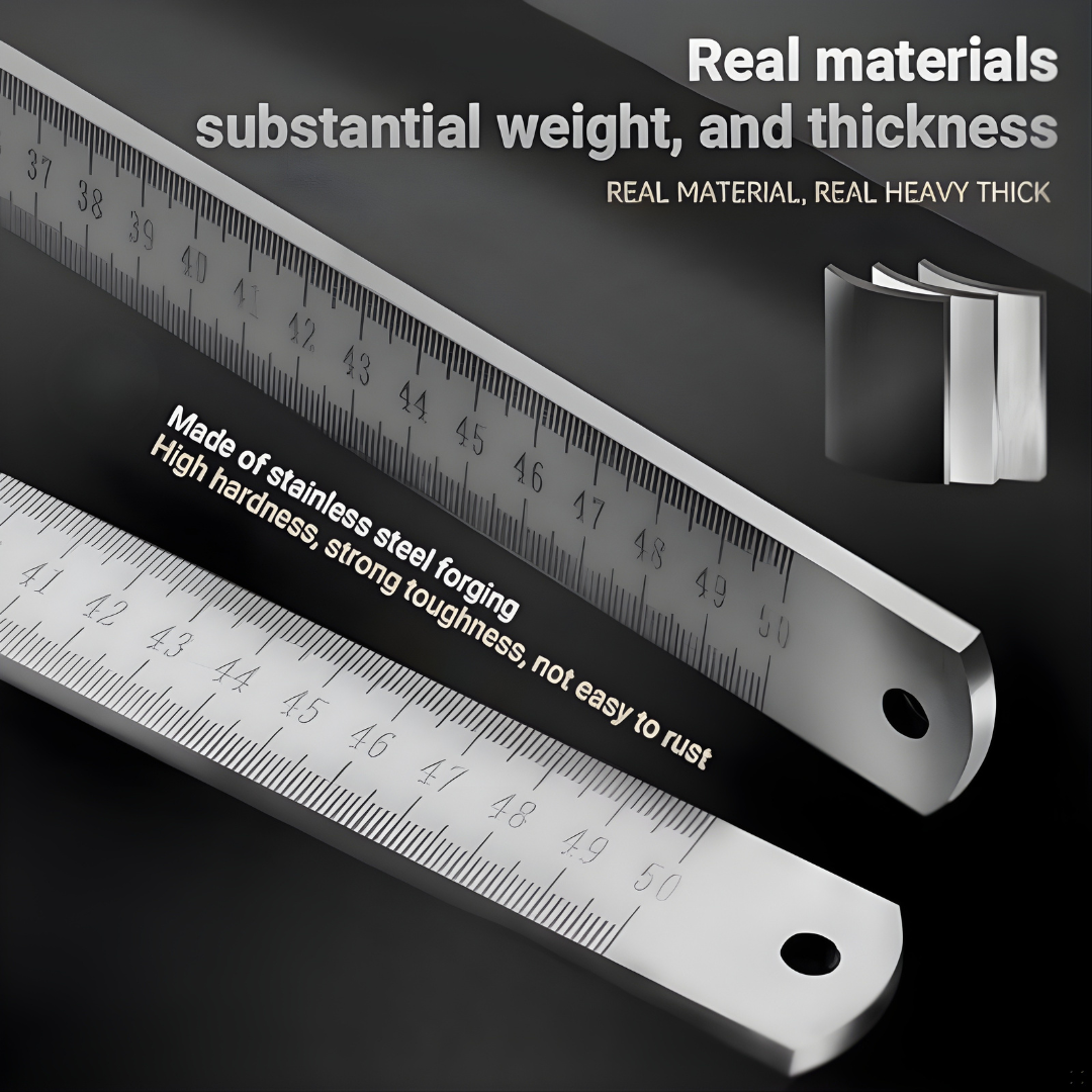 Steel Measuring Ruler – Durable Laser-Engraved Markings