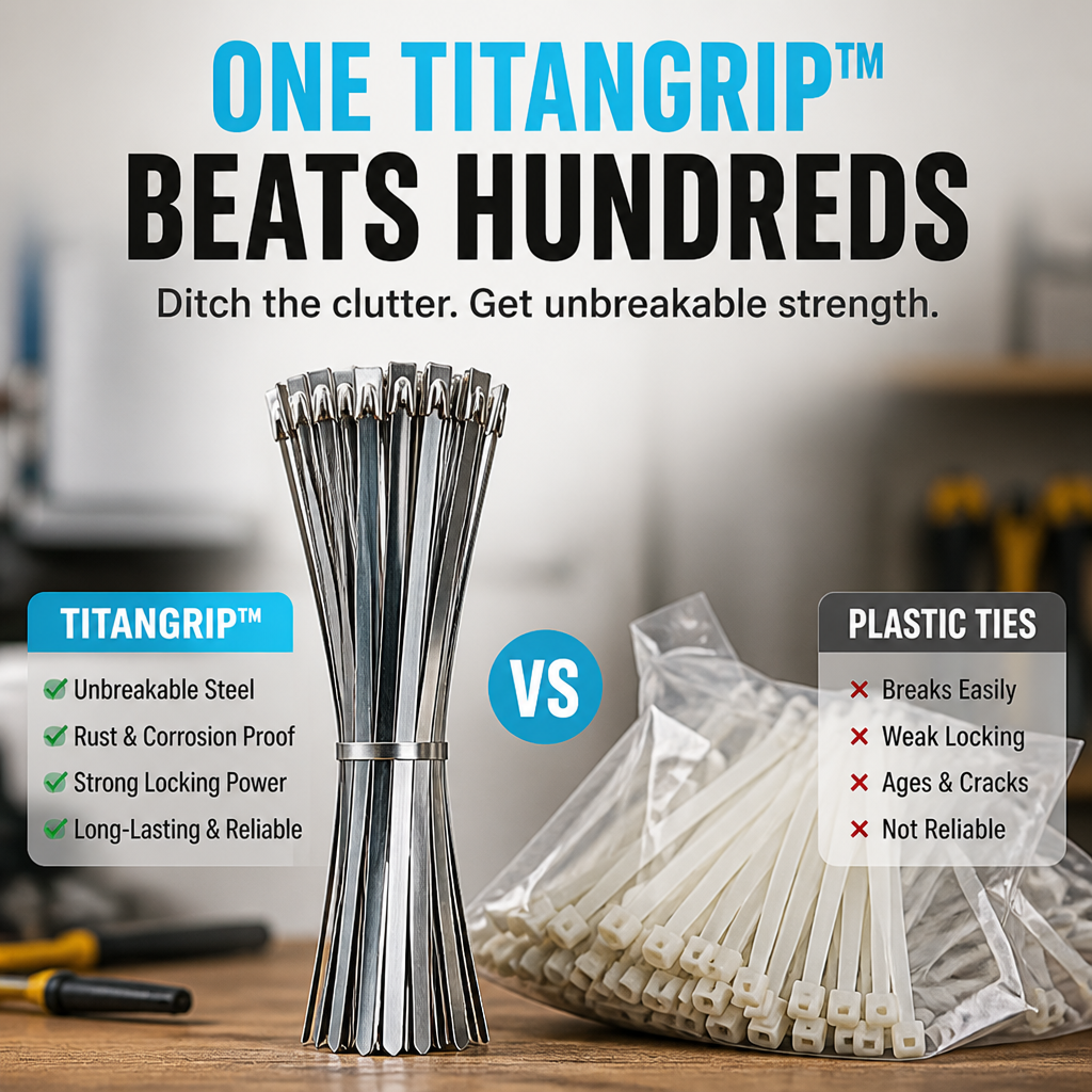 TitanGrip™ — Lock Cables, Pipes & Gear Tight Where Plastic Ties Snap
