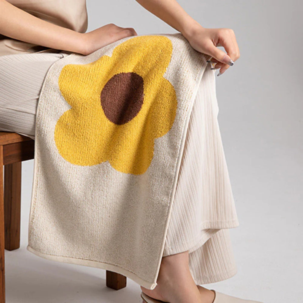 Floral Patterned Cotton Bath Towel