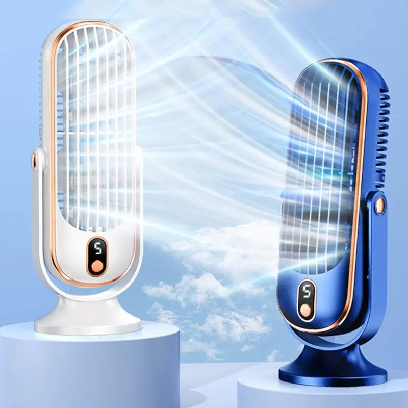 Compact USB Rechargeable Air Cooling Fan – 5-Speed Personal Desktop Device for Office and Travel