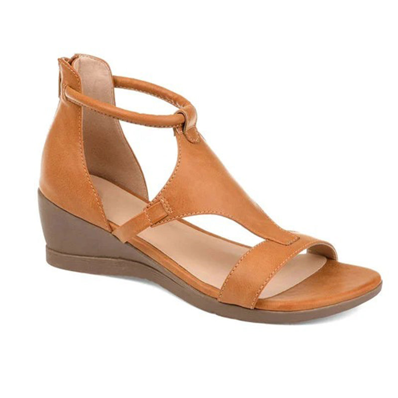 Strappy Wedge Sandals with Comfortable Footbed