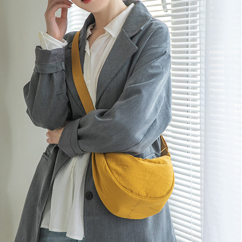 Adjustable Strap Half-Moon Shaped Shoulder Bag