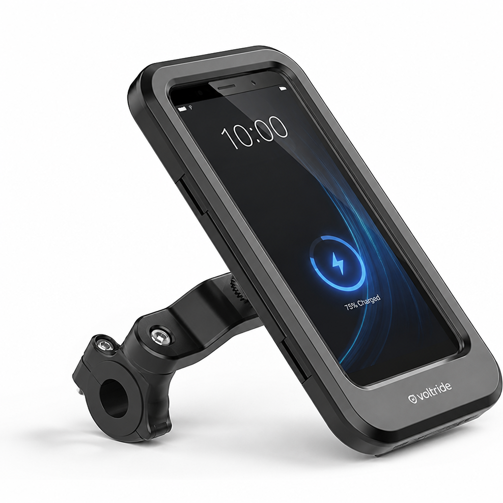 Waterproof 5000mAh Handlebar Phone Mount (15W Charging)