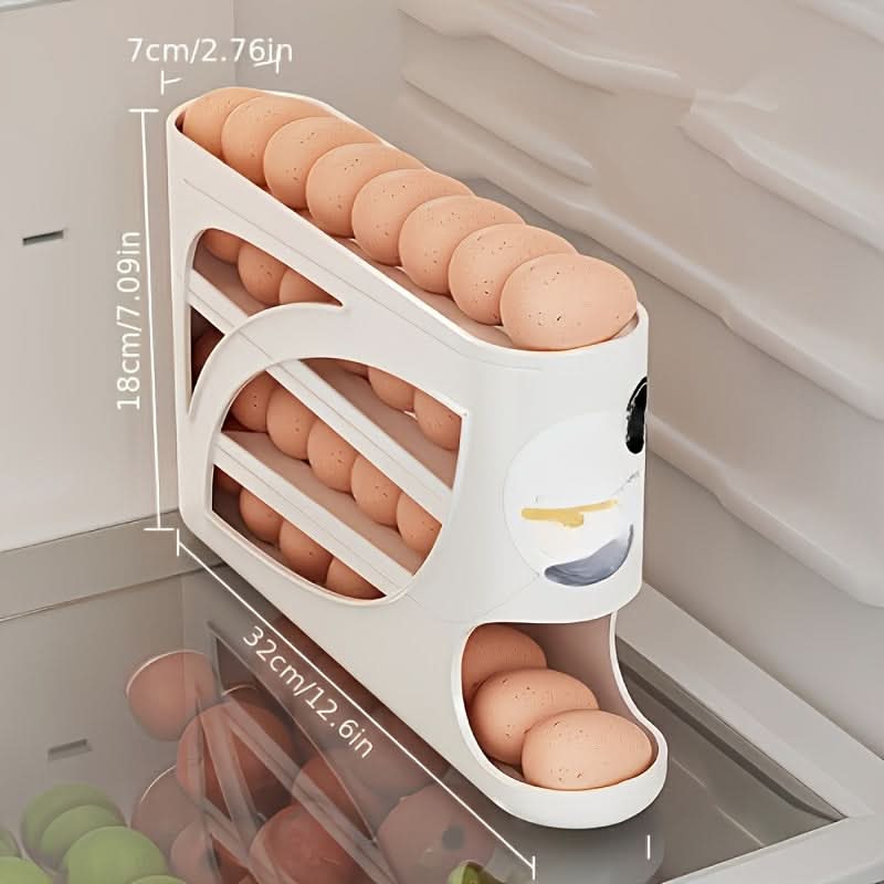 4-Tier Rolling Organizer for Egg Storage