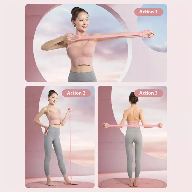 Non-Slip Handle Silicone Stretching Band for Yoga and Exercise