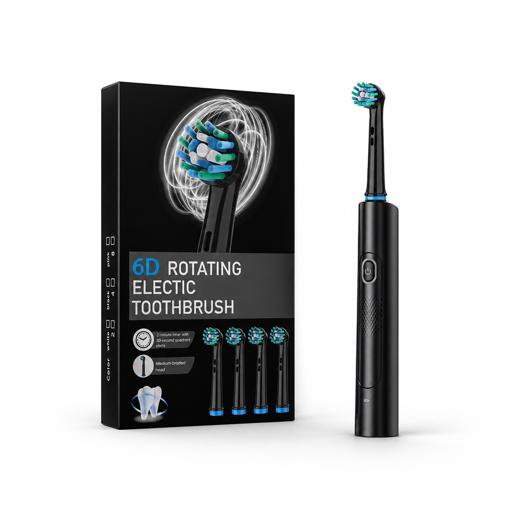 6D Rotating USB-Rechargeable Waterproof Electric Toothbrush