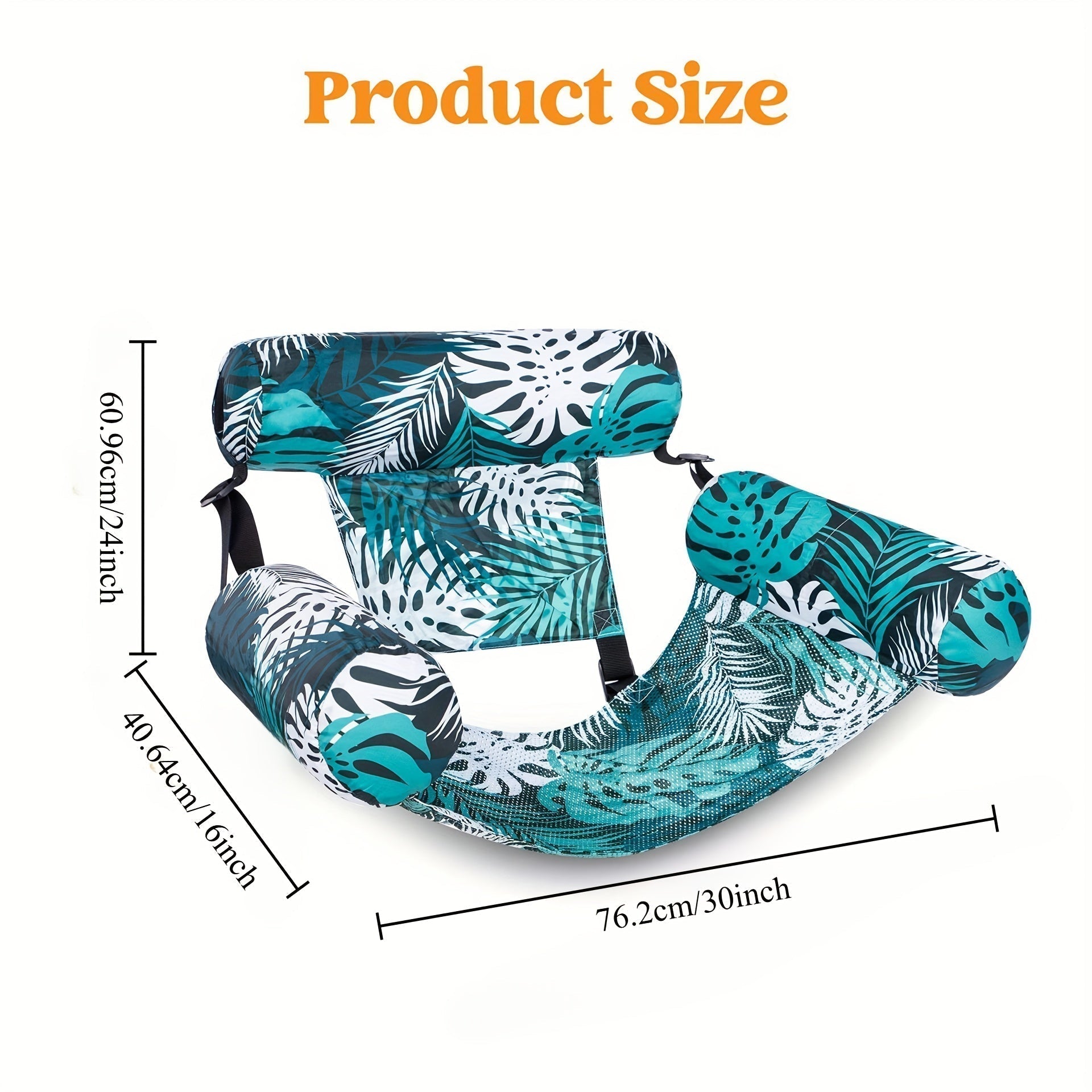 Tropical Leaf Pattern Inflatable Water Hammock