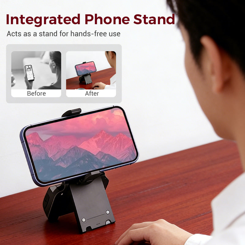 Bluetooth Camera Shutter with Smartphone Grip and 180° Stand Base