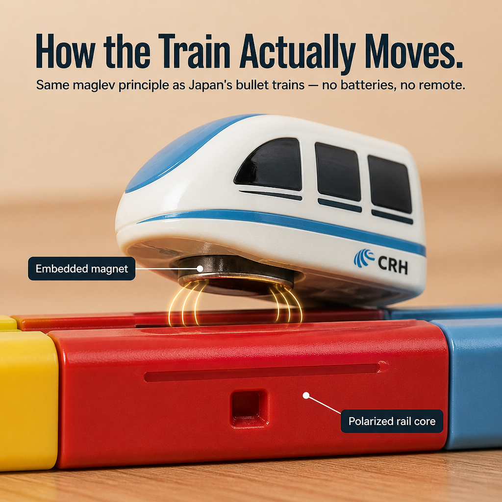 LuminaTrack™ — Connect Tracks with a Snap and Watch the Magnetic Train Glide