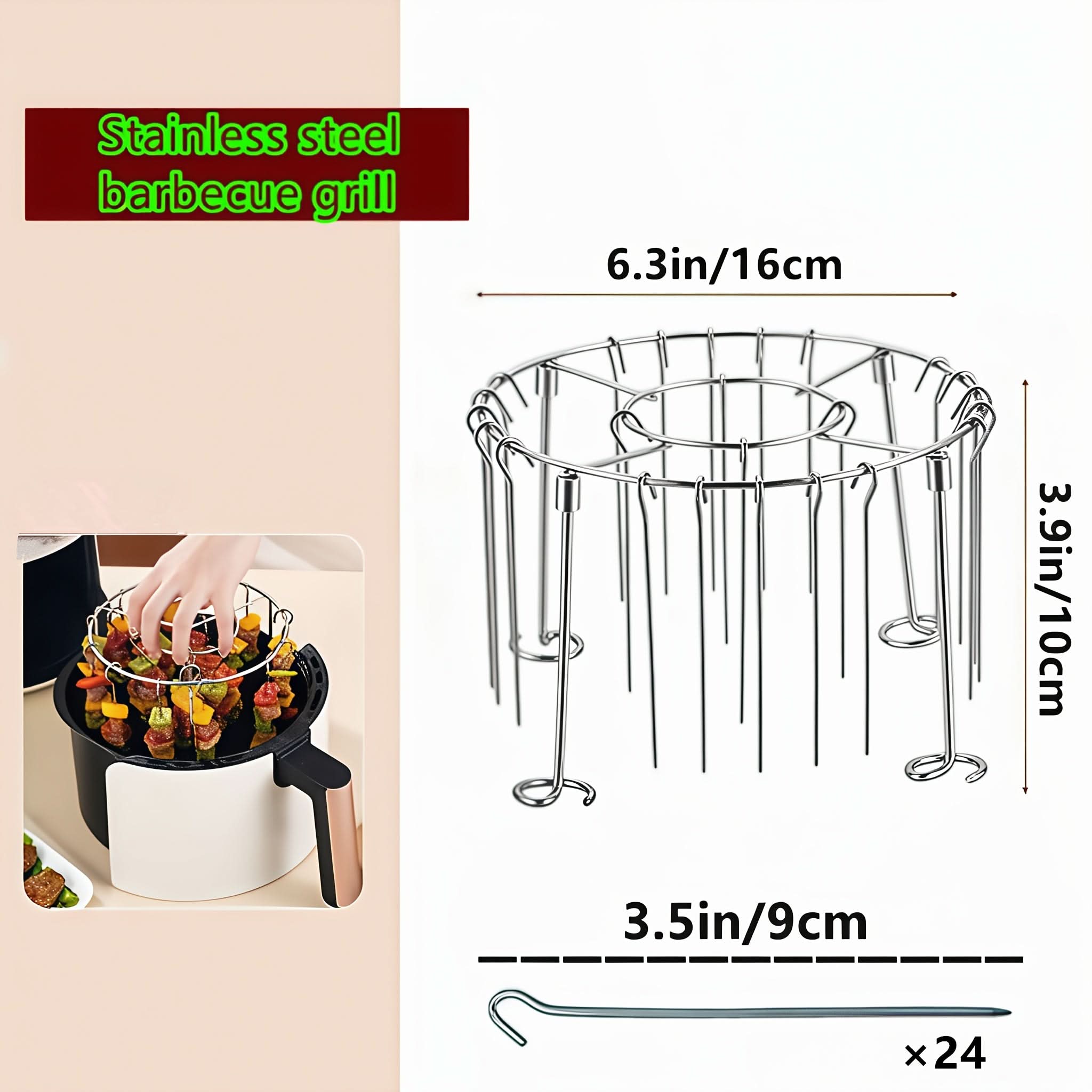 Vertical Skewer Rack Set in Stainless Steel for Grilling