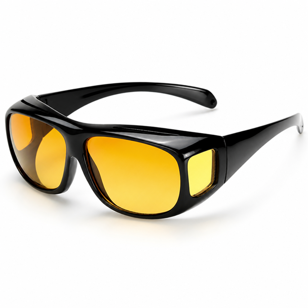 Yellow Anti-Glare Night Driving Glasses (Fits Over Glasses)